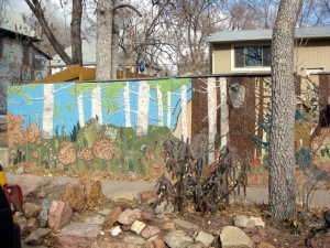 Art wall next to Old Colorado City Library in Colorado Springs.