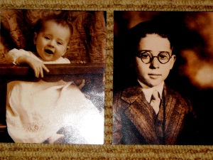Grace's son Ray at one year, and at age 5, two years after Grace's death.