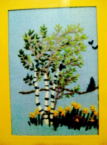 My 1975 hand-stitched "Trees and Daffodils)