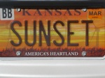 At my mother's assisted living ~ we know the driver of this car is partial to gorgeous sunsets!