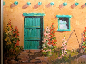 "Santa Fe Door #1"--oil painting by E.W. Strother. (All photographs by Marylin Warner)
