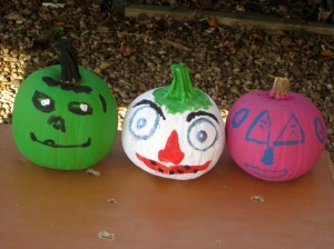 Hand-painted pumpkins greet visitors at the entrance to Mom's assisted living. (Pictures by Marylin Warner)