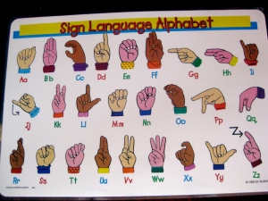 March is also "Deaf History Month" -- here is the chart for American Sign Language.