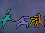 A dance...or a fight?  Art illustration from a Musical Baby segment.
