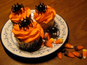 Creepy cupcakes will make your teeth a delightful orange. (All photos by Marylin Warner)