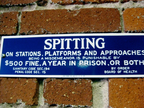 no spitting -$500 fine a yr inprison