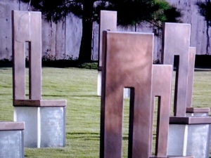Some of the chairs at the Oklahoma City  memorial.