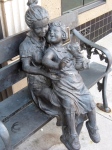 Happy Children bench sculpture, downtown in Abilene, KS