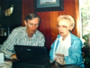 Jim teaching Oma to use a computer, 1988