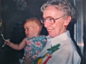 1992, Oma holding great-granddaughter Shelbey