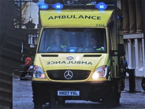 Ambulance in mirror writing