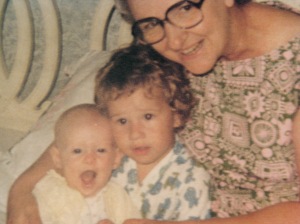 1978 ~ Mary holding Marylin's daughter Molly and David's son Andrew- grandson Nic born later)